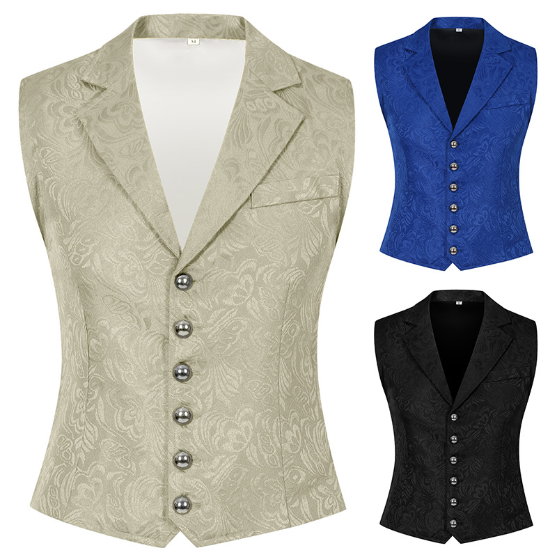 Mens Fashion Vest - Rollenspielanzug für große Herrenweste, modische Herren-Business-Weste,