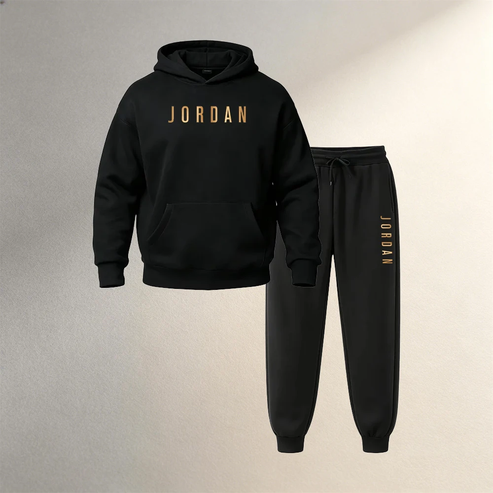 Mens Fashion Workwear - Herrenbekleidung 2-teiliger Pullover-Hoodie Herbst Winter Sport