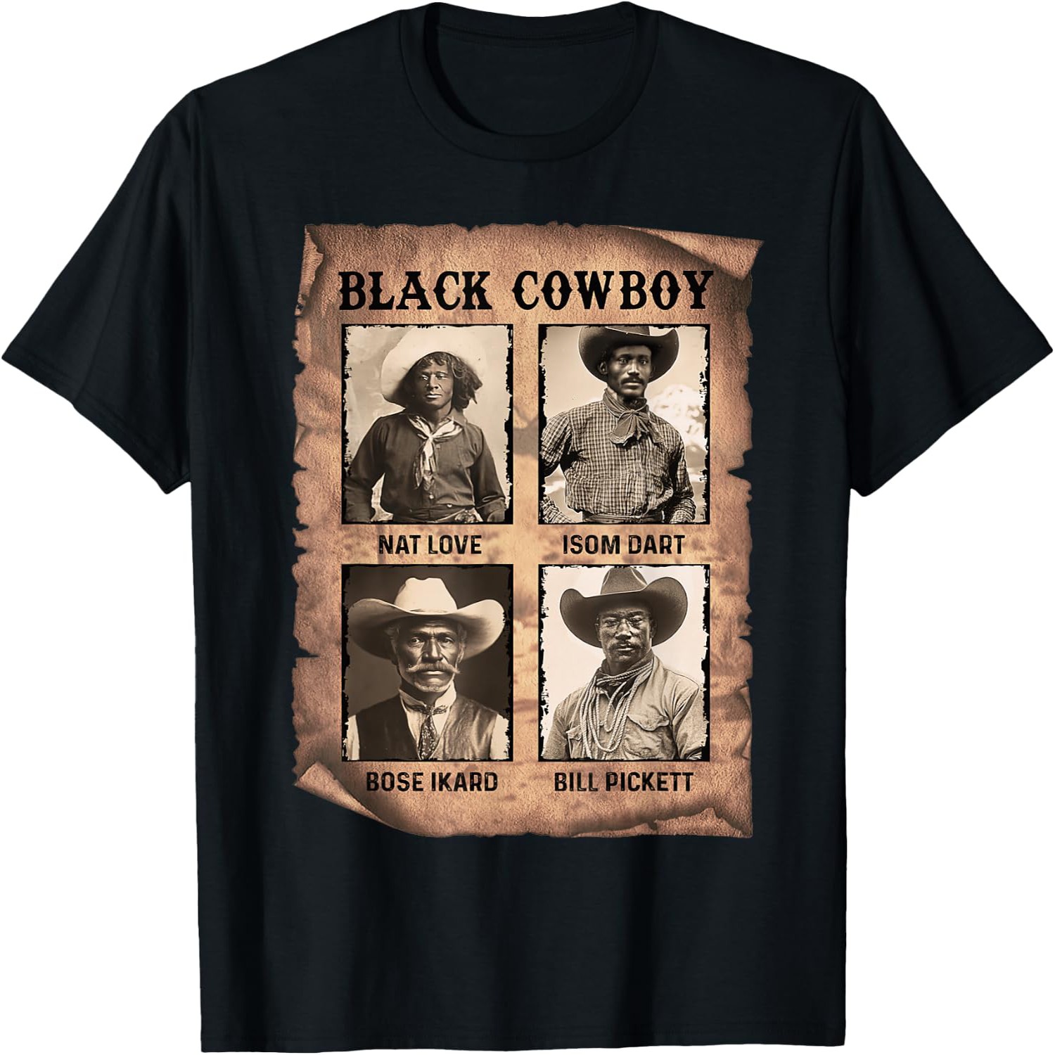 Men'S Fashion History - Schwarzes Cowboy-Western-Rodeo-T-Shirt mit Melanin-Black-History-Motiv, Texas, Herren-T-Shirt,