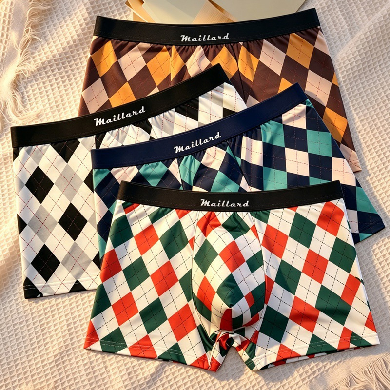 Men'S Fashion Lk - 4 Stück Herren-Unterwäsche, bedruckte Boxershorts mit