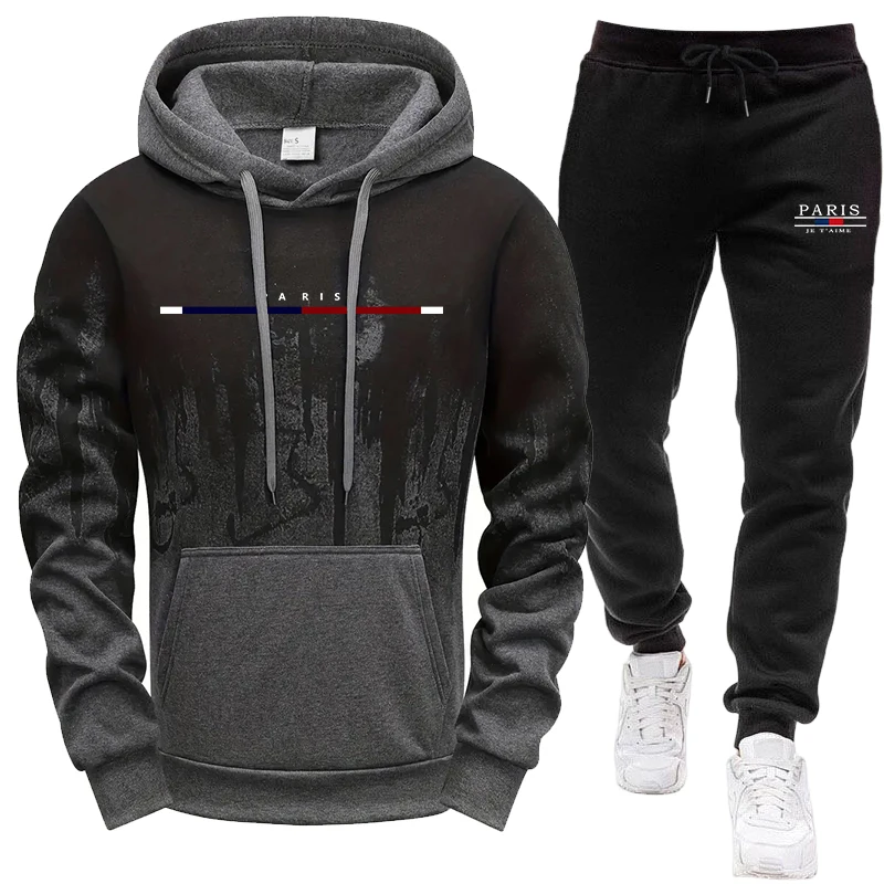 Mens Fashion Workwear - Herren-Set/Hoodie/Hose Herbst Winter Kapuzenpullover und Jogginghose