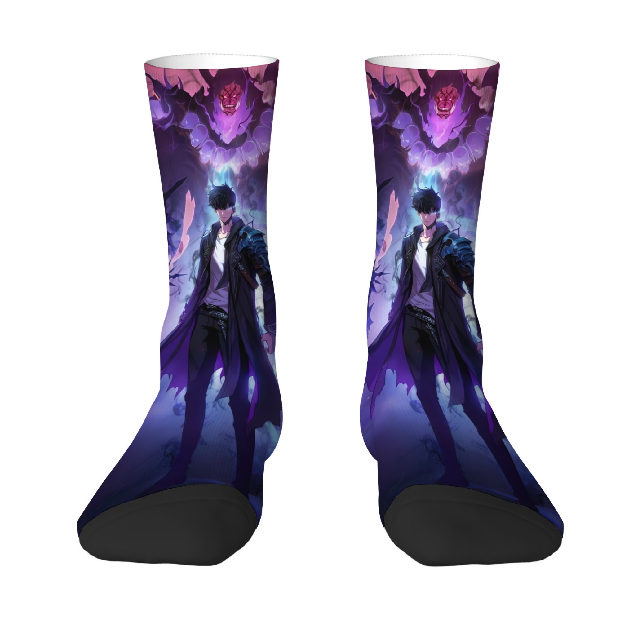 Mens Fashion Style Images - Cartoon Shadow Style King Print Herrensocken