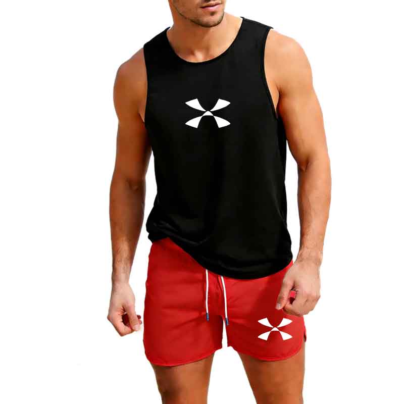 Mens Fashion Vest - Outdoor-Jogging-Sportbekleidung für Herren, Weste + Shorts,