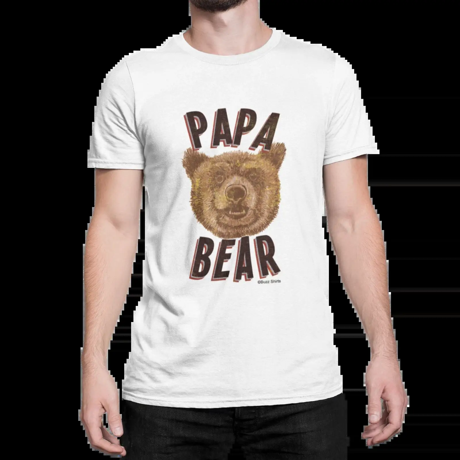 Mens Fashion Style Images - Lustiges Herren-T-Shirt „Papa Bär“ aus Baumwolle