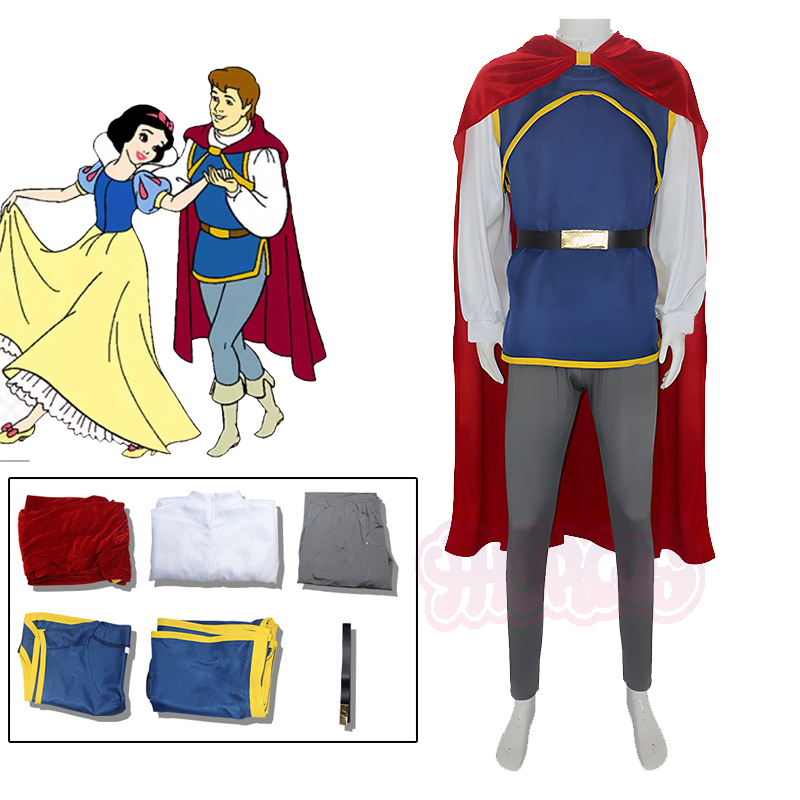 Mens Fashion Vest - Anime Erwachsenen-Cosplay-Kostüm Schneewittchen Prinz Bühnenkostüm Anzug