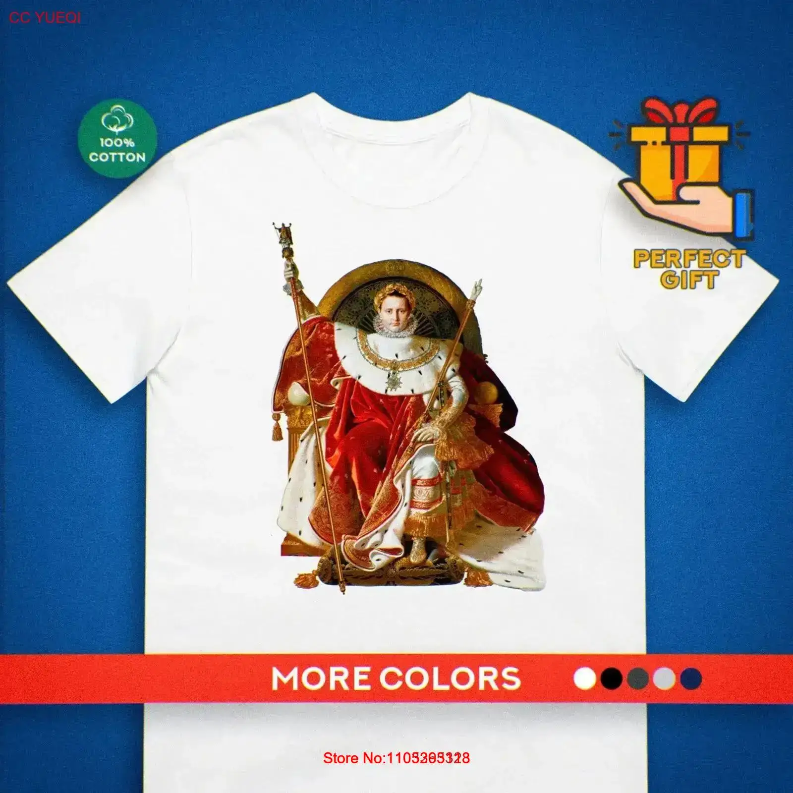 Men'S Fashion History - Napoleon-T-Shirt, Ingres-Gemälde, Kunstgeschichte, Mode, Vintage, gewaschen,