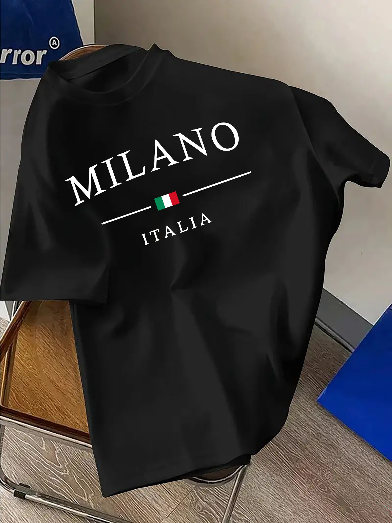 Milan Men'S Fashion - Herren-T-Shirt aus 100 % reiner Baumwolle,
