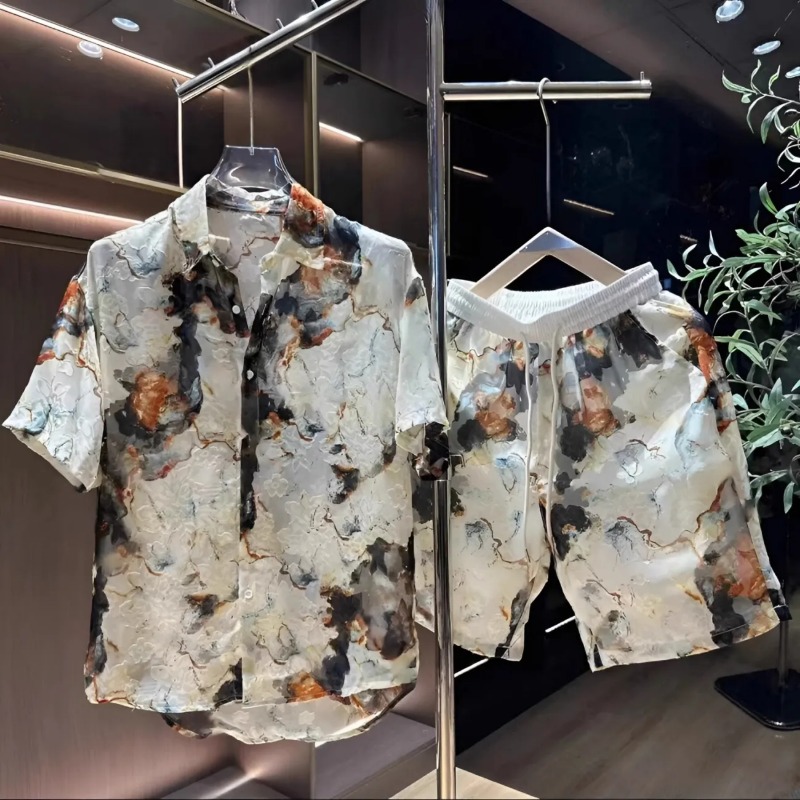 Mens Fashion Workwear - Modischer und lässiger Herren-Zweiteiler mit bedruckten