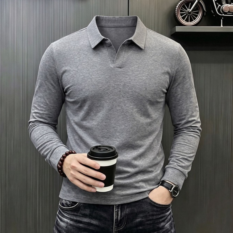 Men'S Fashion 2025 - Herren Business Casual Langarm T-Shirt Frühling