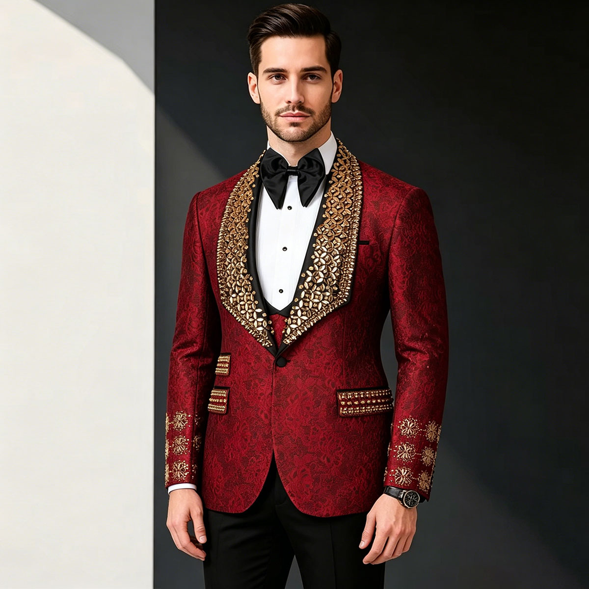 Slim Fit Blazer Men - Hochwertige Diamant-Herrenanzüge, formelle 2-teilige Sets, Slim