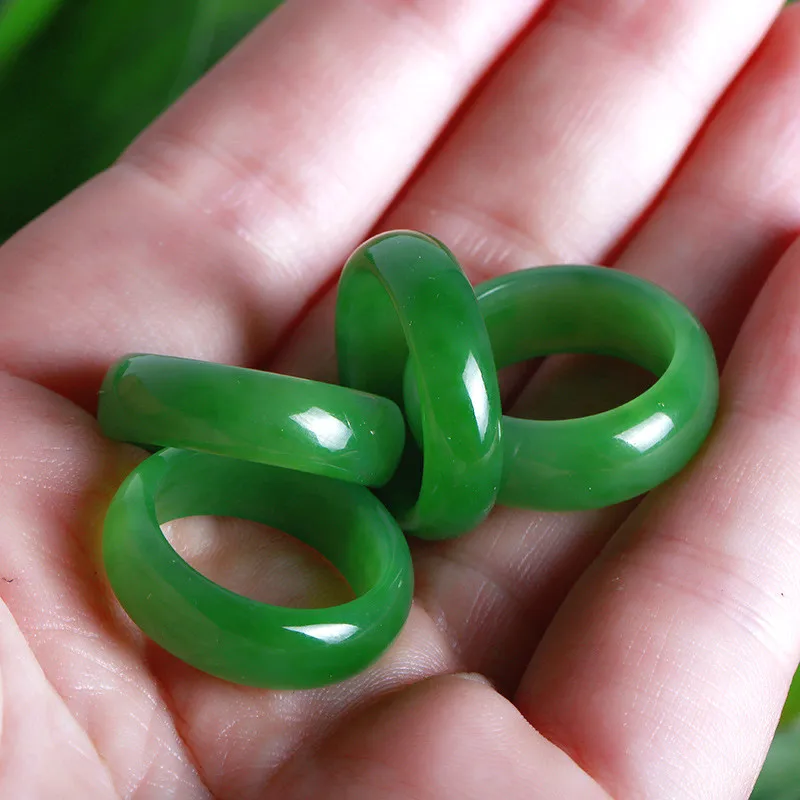 Men'S Fashion For Wedding - Natürliche Grün Hetian Jade Ring Chinesischen