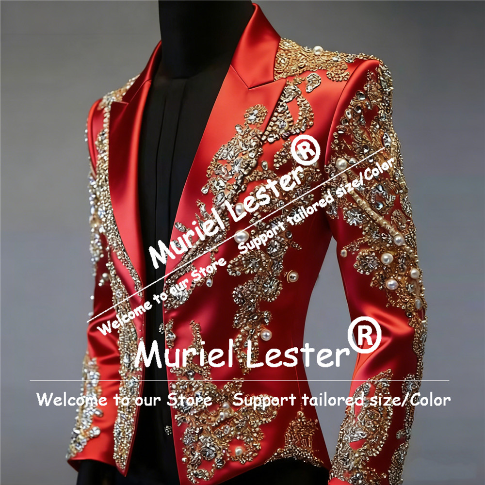 Glitzernde, mit Perlen besetzt – Slim Fit Blazer Men Bewertung und Preis