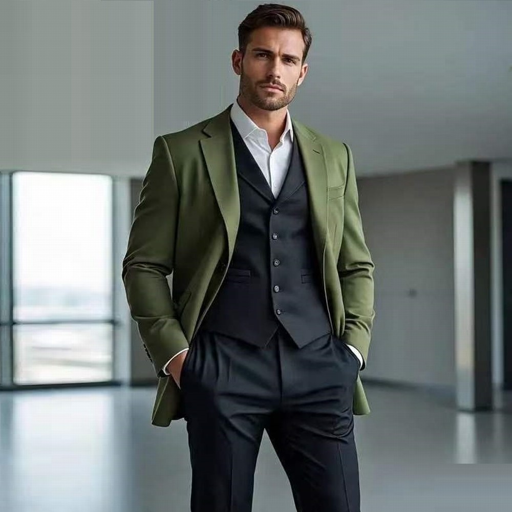 Modischer, armeegrüner und sch – Mens Fashion Vest Bewertung und Preis