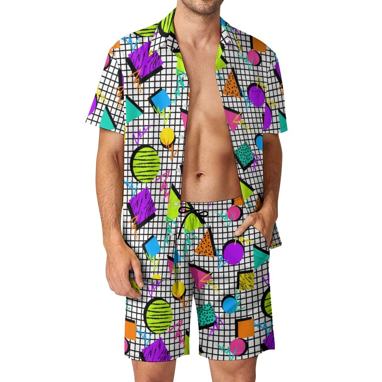 Sommer Unregelmäßiger Geometri – Mens Fashion Workwear Bewertung und Preis