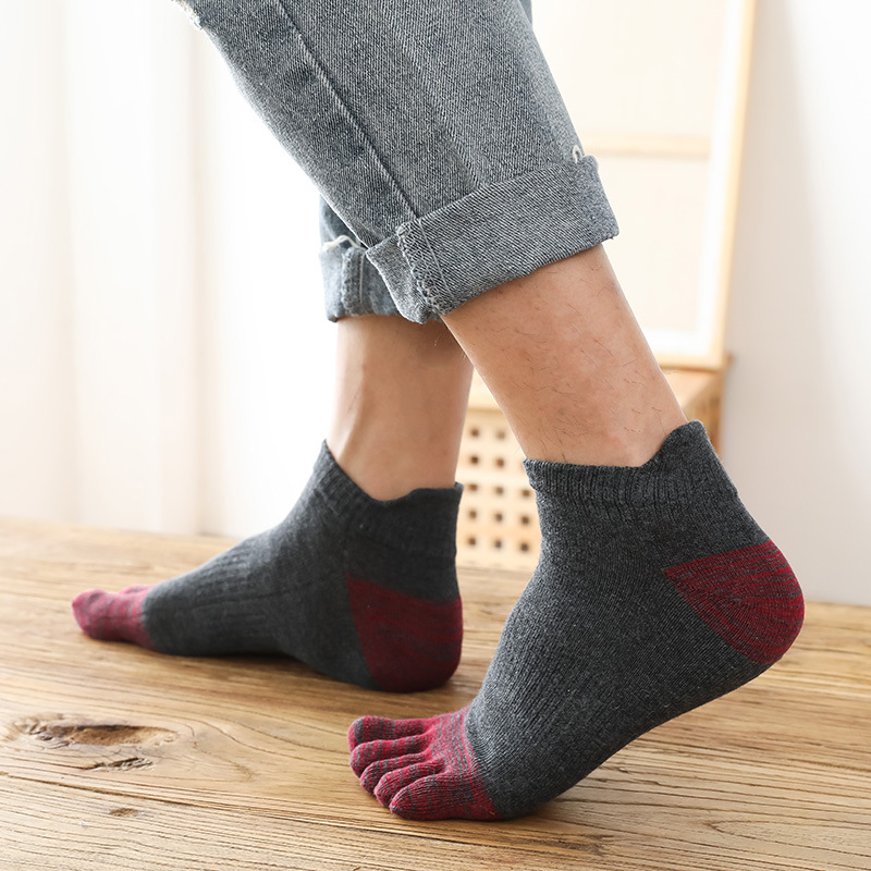 5 Paar bunte Fünf-Finger-Knöch – Men'S Fashion Quarter Socks Bewertung und Preis