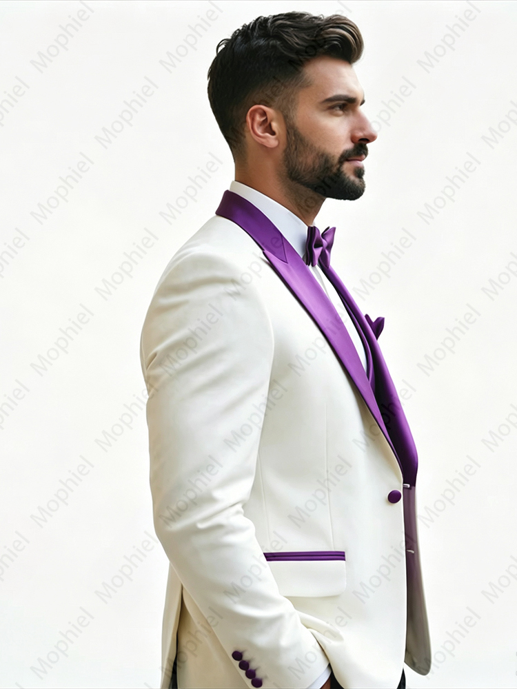Weiße Herrenanzüge, 3-teilig,  – Slim Fit Blazer Men Bewertung und Preis